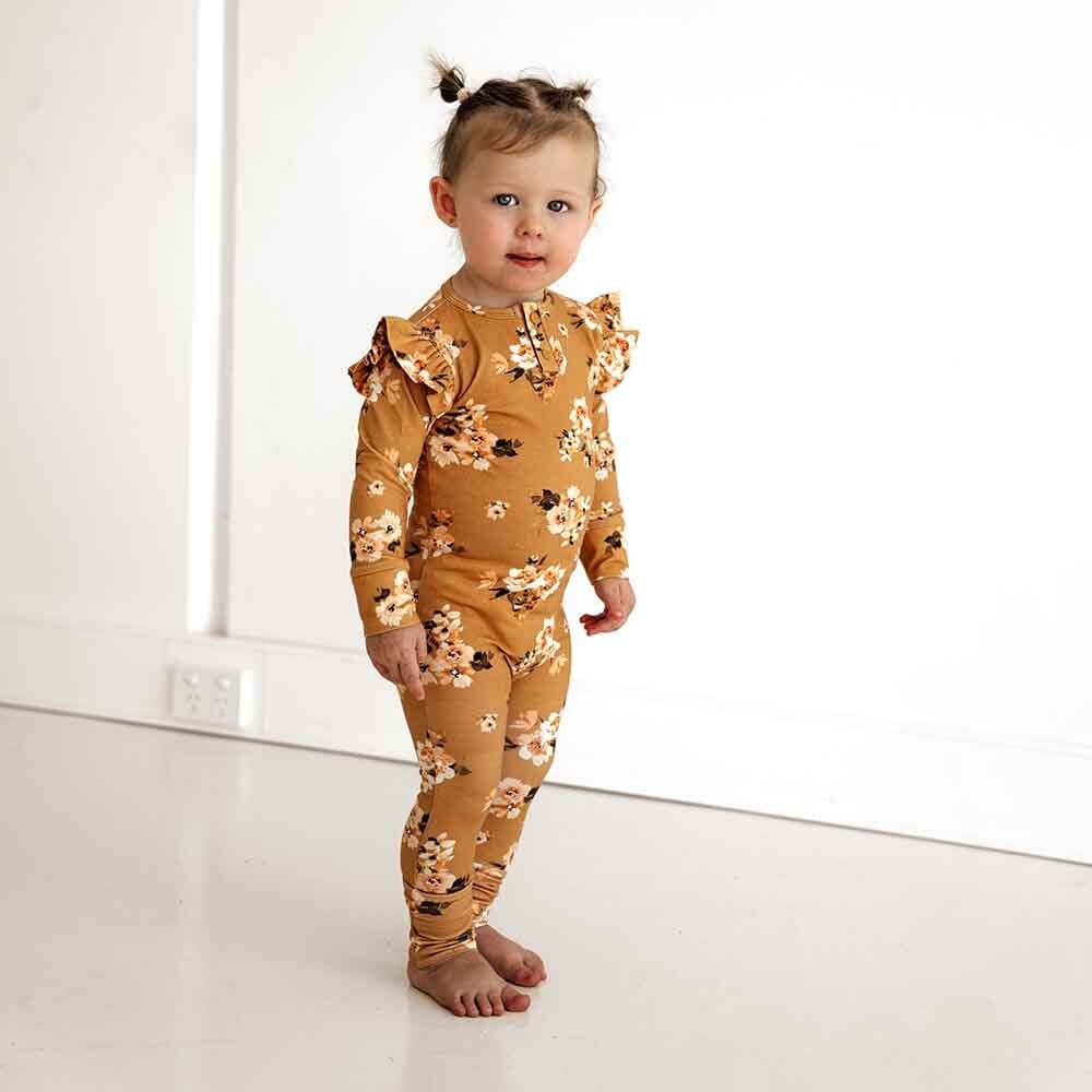 Golden Flower Growsuit - Girls Baby Clothing