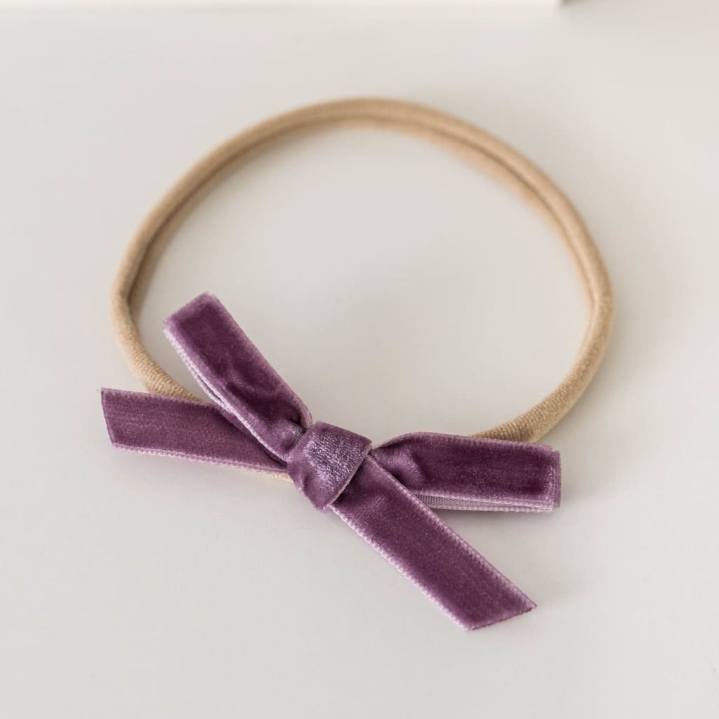 Grape - Petite Velvet Bow Headband - accessories
