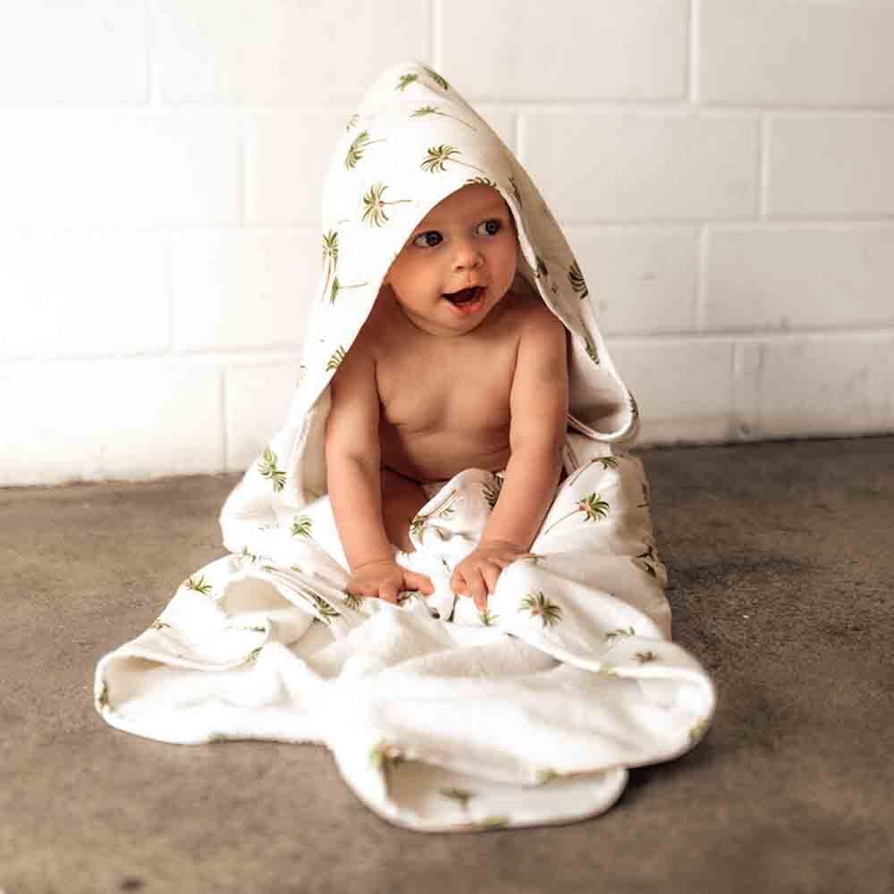 Green Palm Organic Hooded Baby Towel - Baby