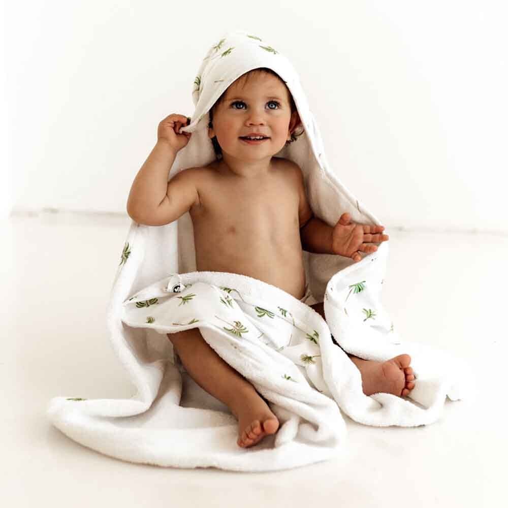 Green Palm Organic Hooded Baby Towel - Baby