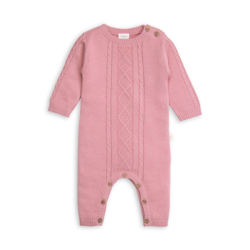 Growsuit Cable Knit Rose - Baby Girl Clothing