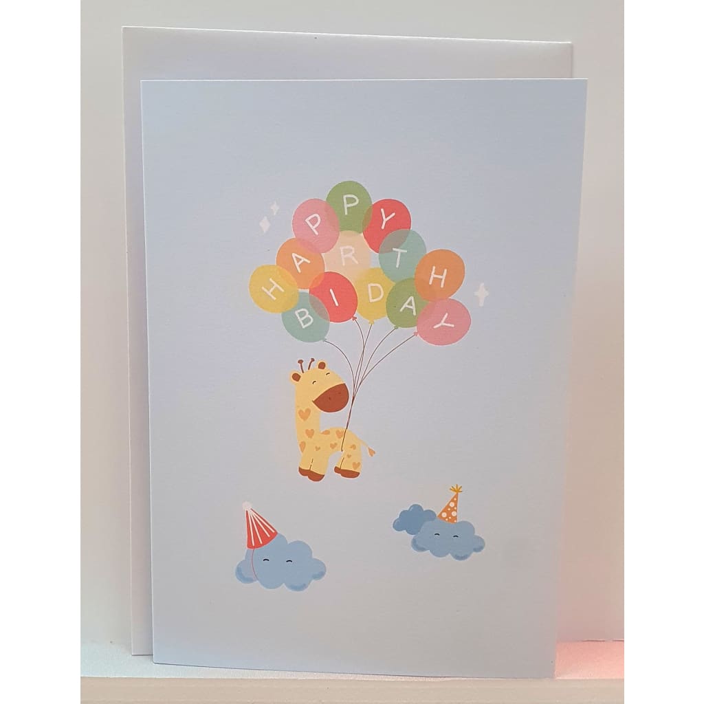 Happy Birthday - Giraffe - Greeting Cards