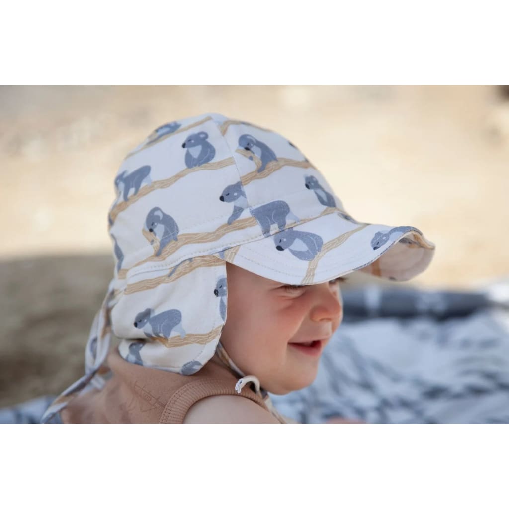 Happy Koala Flap Cap - 0-9 Mths (XS, 46cm) - Hats