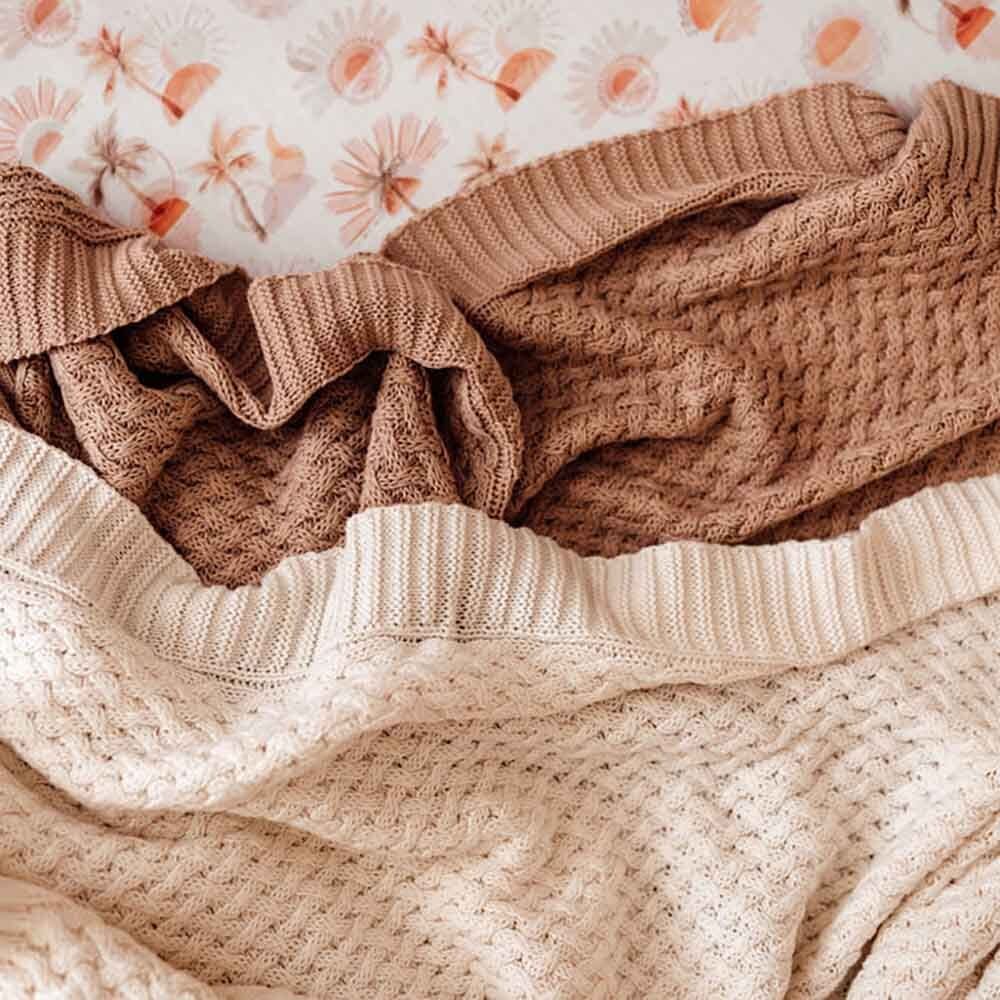 Hazelnut - Diamond Knit Blanket - Sleep&gt;Blankets