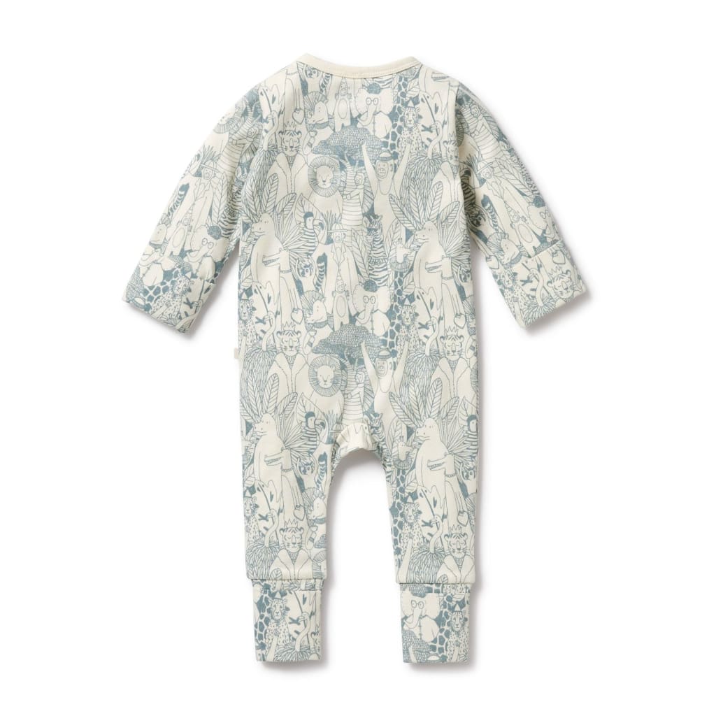 Hello Friends Organic Zipsuit with Feet - Baby Boy Clothing