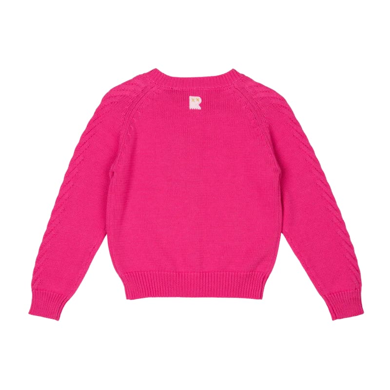 Hot Pink Knit Cardigan - Girls Clothing