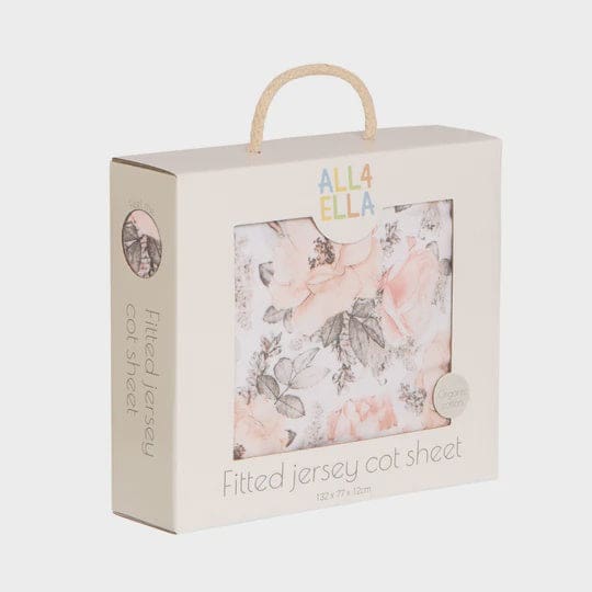Jersey Cot Sheet - Soft Florals - Bassinet & Cot Sheets