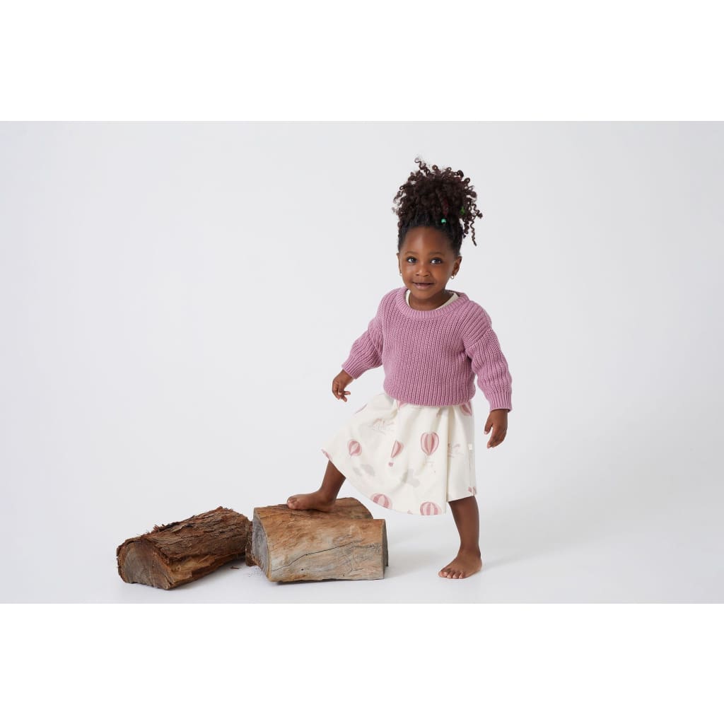 Knitted Chunky Jumper - Rose - Girls Clothing