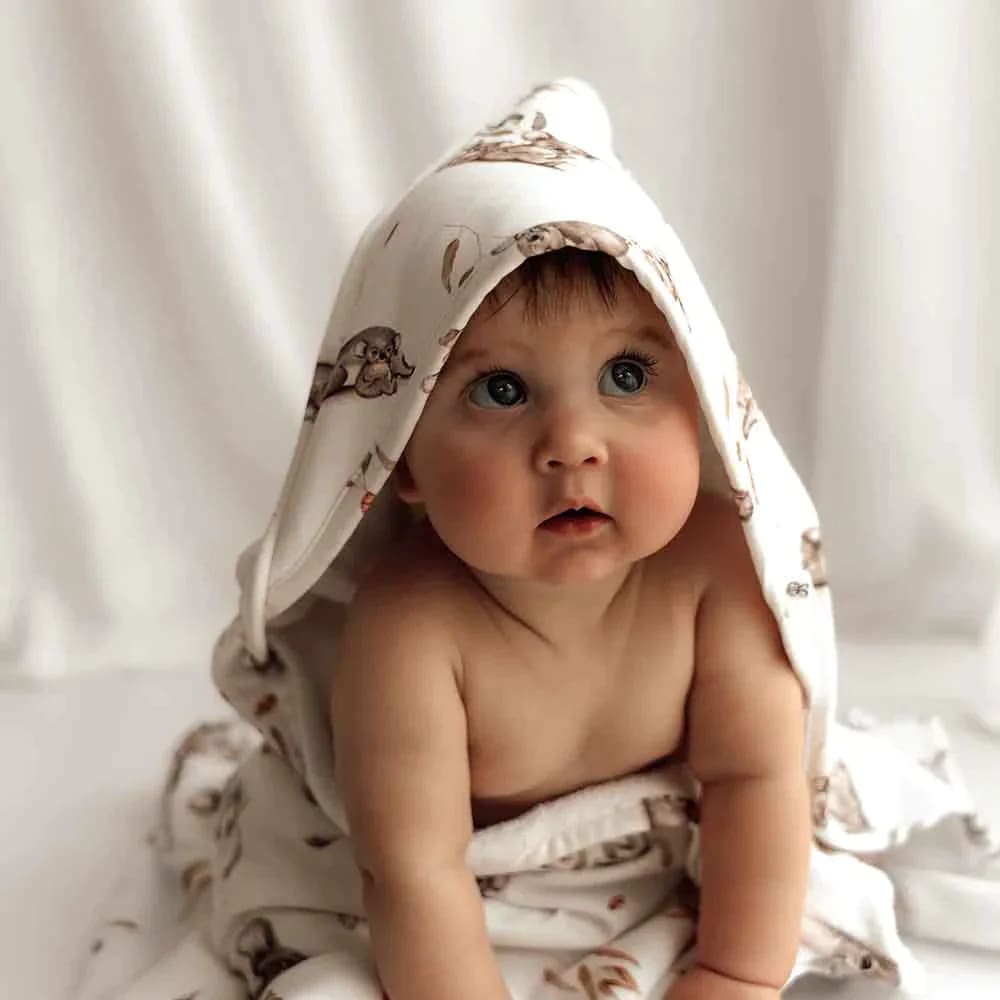 Koala Organic Hooded Baby Towel - Hooded Towels