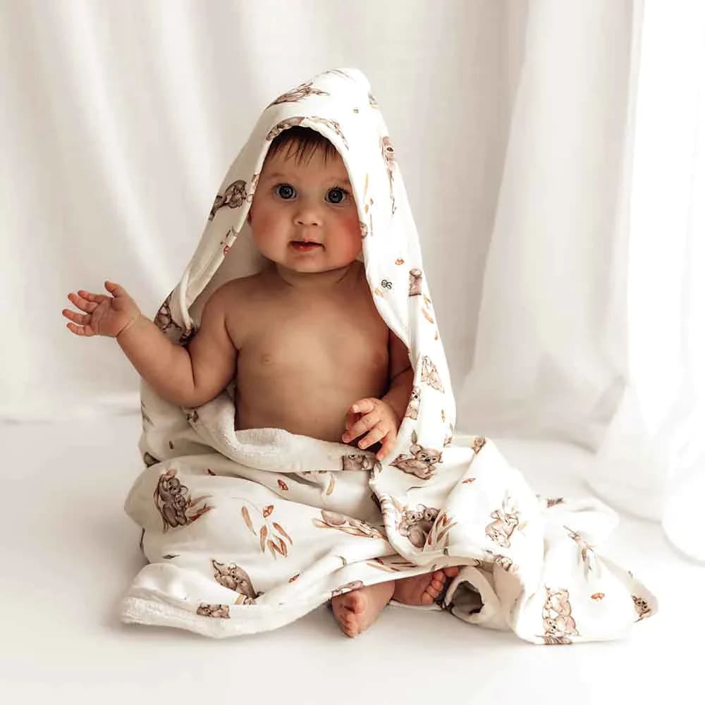Koala Organic Hooded Baby Towel - Hooded Towels