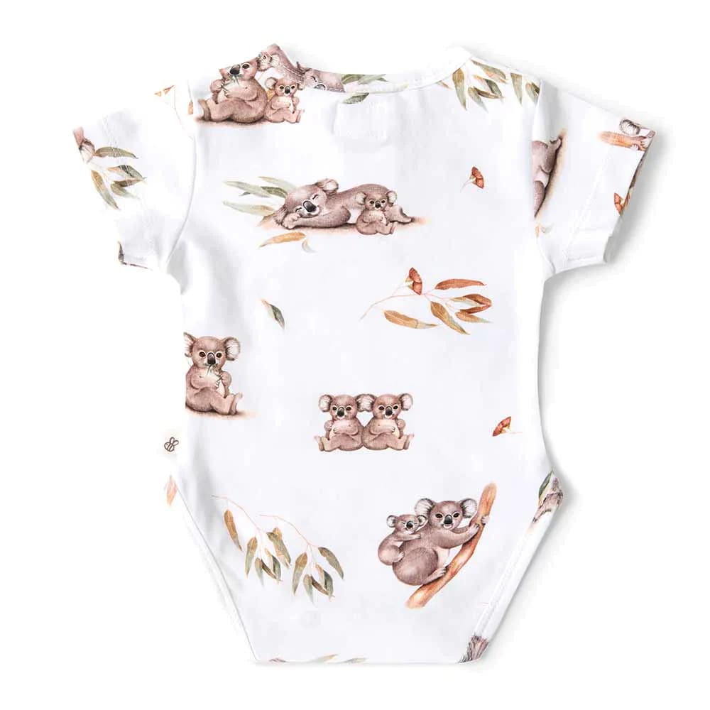 Koala Short Sleeve Organic Bodysuit - Baby Boy Clothing