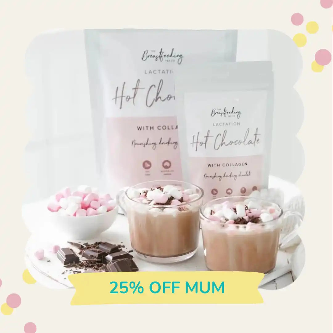 Breastfeeding lactation hot chocolate and chai mix.