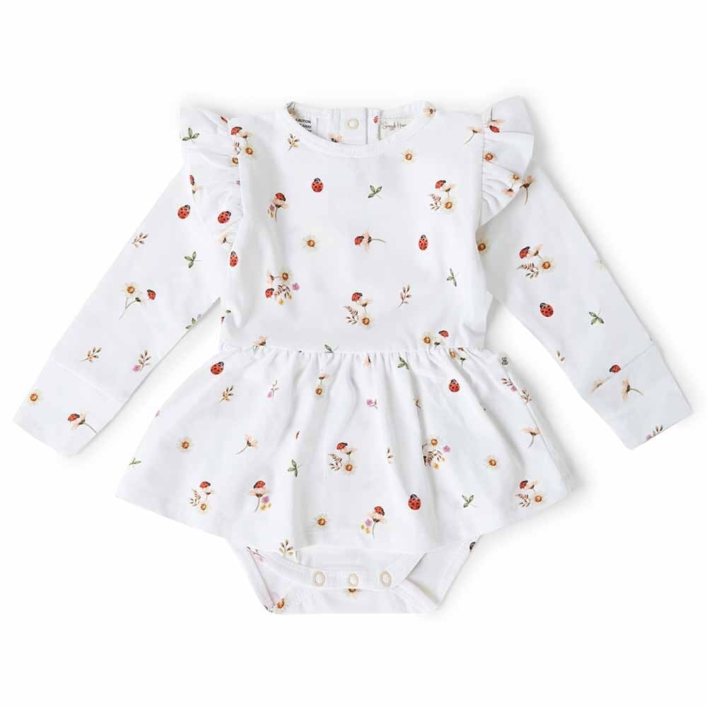 Ladybug Long Sleeve Organic Dress - Baby Girl Clothing