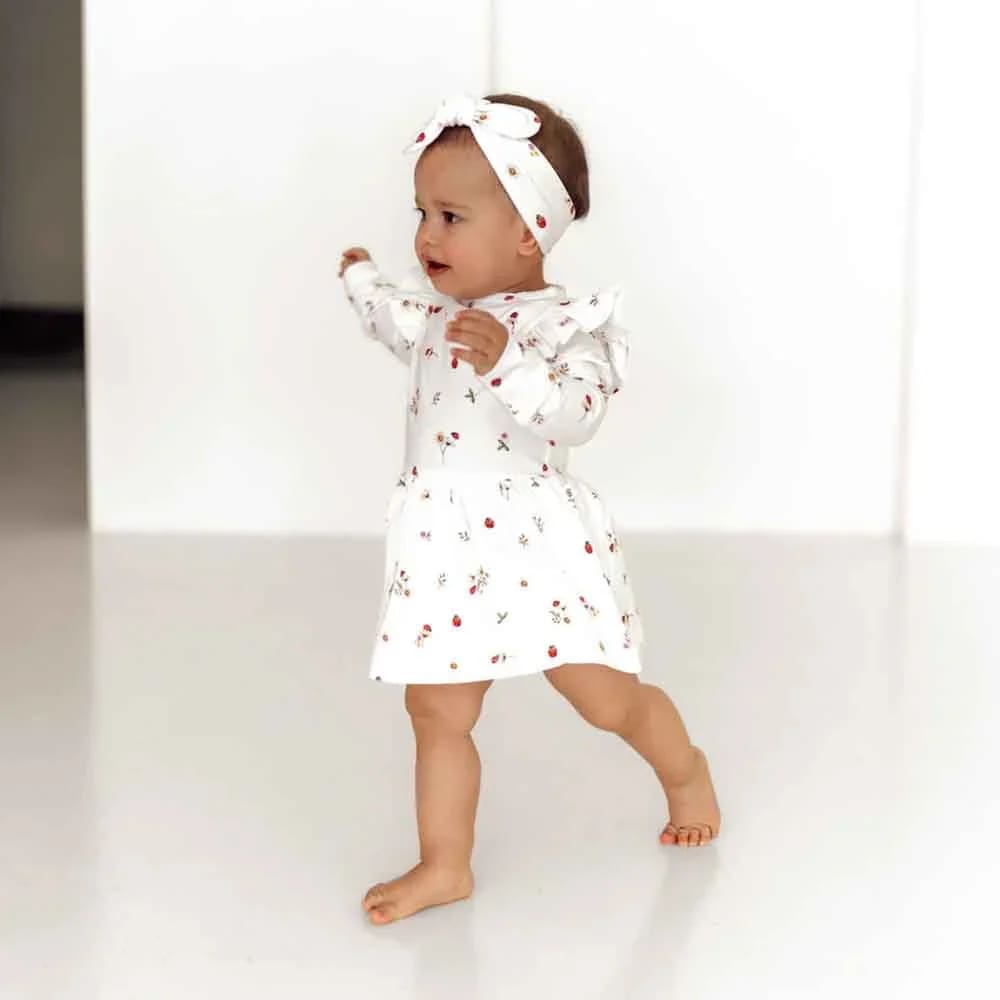 Ladybug Long Sleeve Organic Dress - Baby Girl Clothing