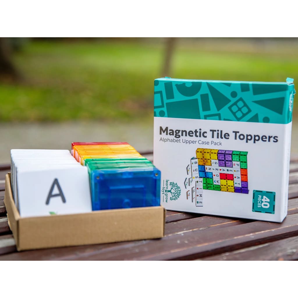 Learn &amp; Grow Magnetic Tile Topper - Alphabet Upper Case - Magnetic Toys