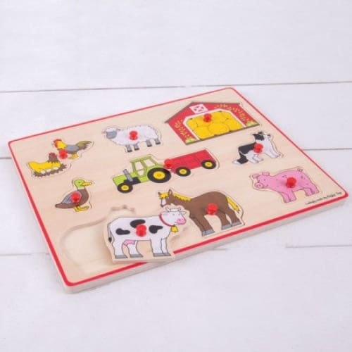 Lift Out Puzzle - Farm - Bigjigs Toys - Puzzles