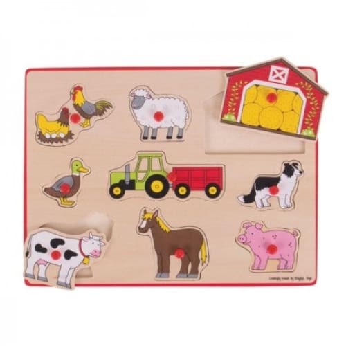 Lift Out Puzzle - Farm - Bigjigs Toys - Puzzles