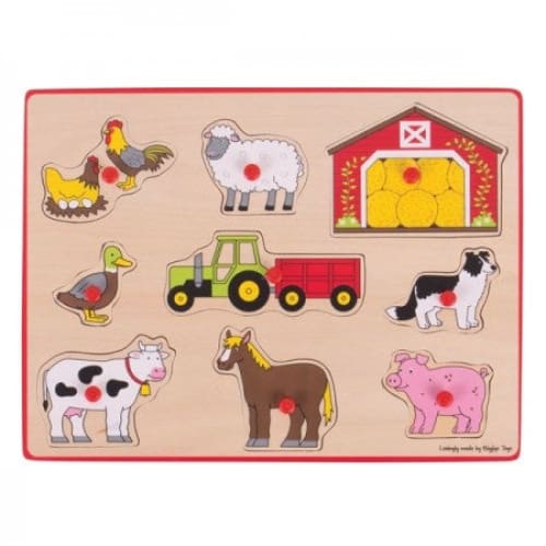 Lift Out Puzzle - Farm - Bigjigs Toys - Puzzles