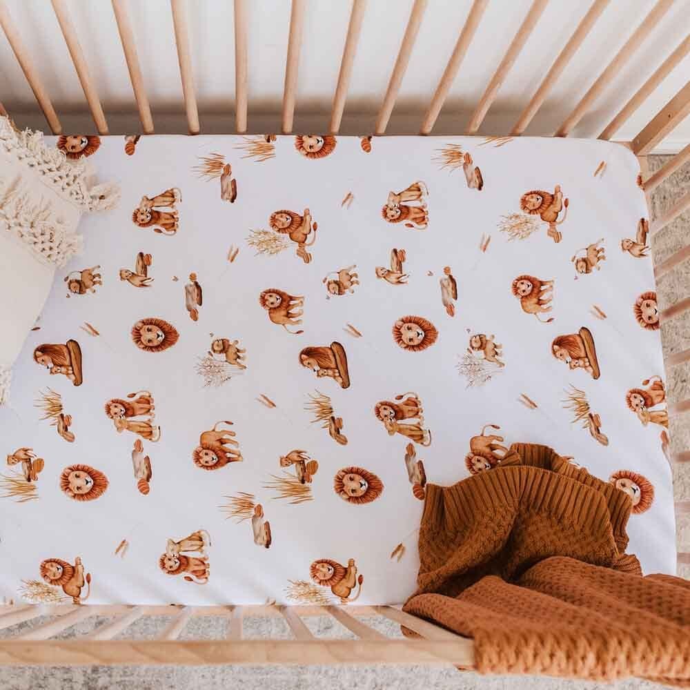 Lion Fitted Cot Sheet - Bassinet &amp; Cot Sheets