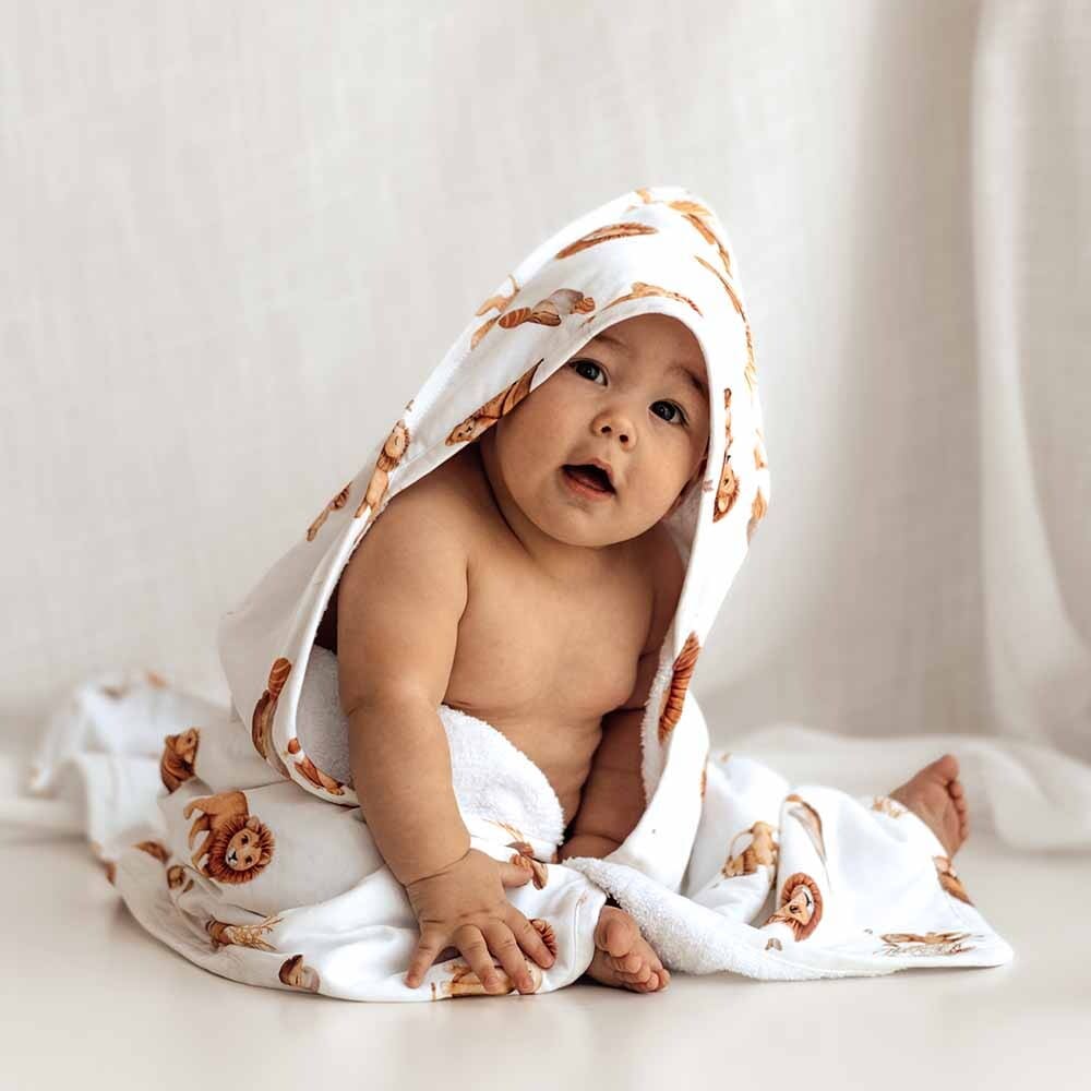 Lion Organic Hooded Baby Towel - Baby