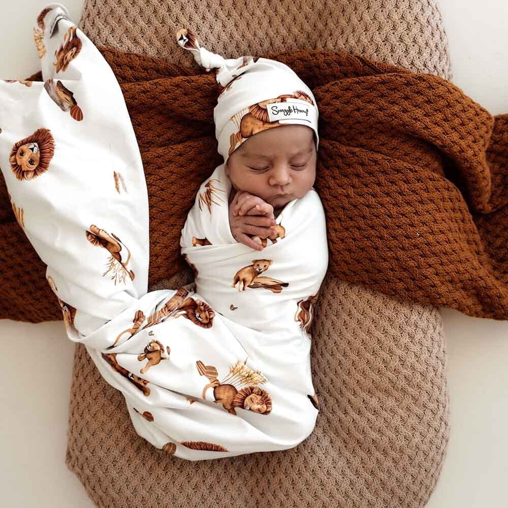 Lion Organic Jersey Wrap & Beanie Set – Little Chiefs Boutique