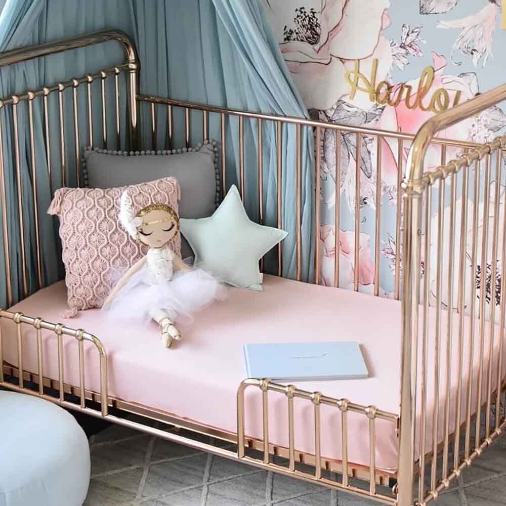 Lullaby Pink Fitted Cot Sheet - Baby Boy Clothing