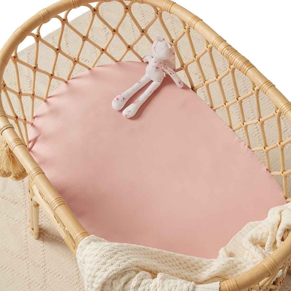 Lullaby Pink - Fitted Jersey Bassinet Sheet/Change Pad Cover - General