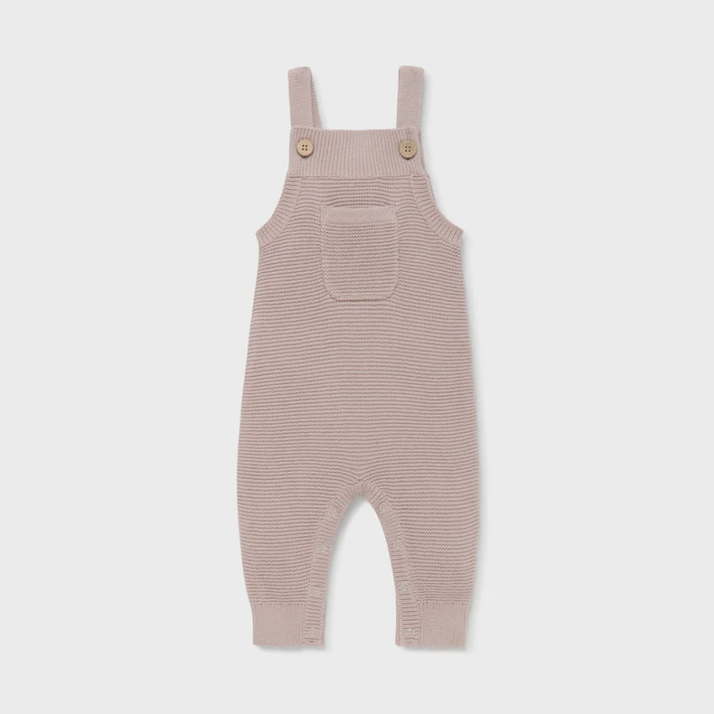 Mauve Pink Knit Overalls - Baby Boy Clothing