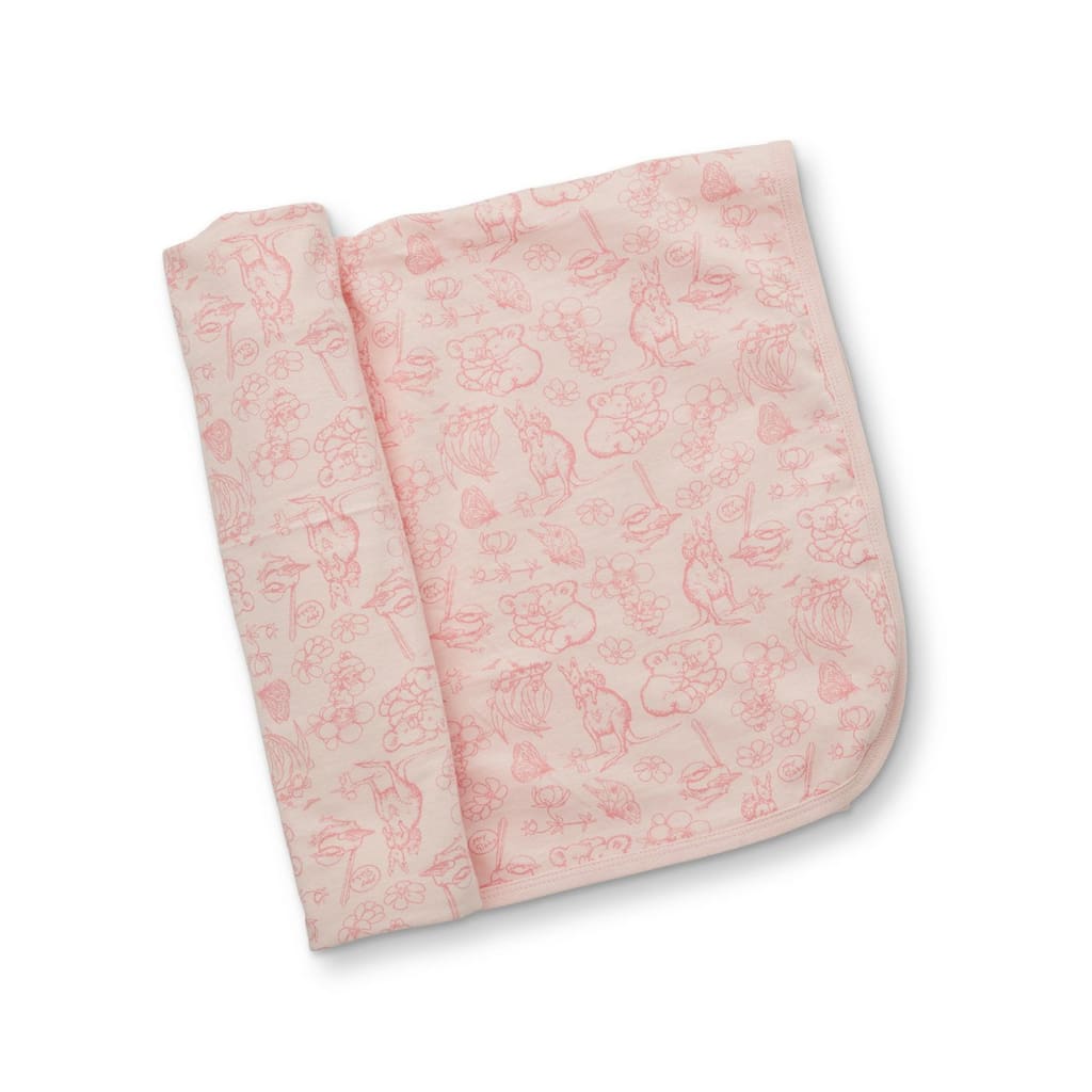 May Gibbs Billy Blanket - Bush Blooms - Muslins &amp; Swaddle Wraps