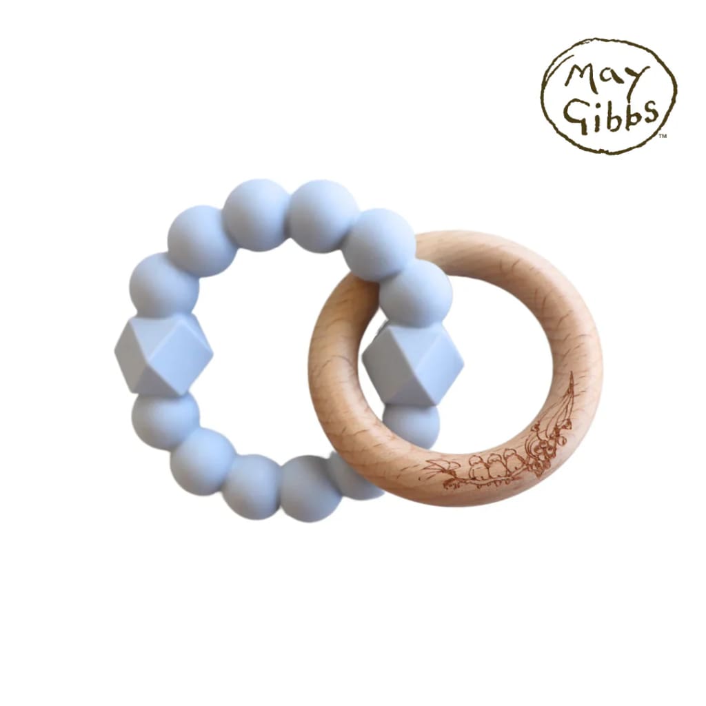 May Gibbs Moon Teether - Soft Blue - Teethers