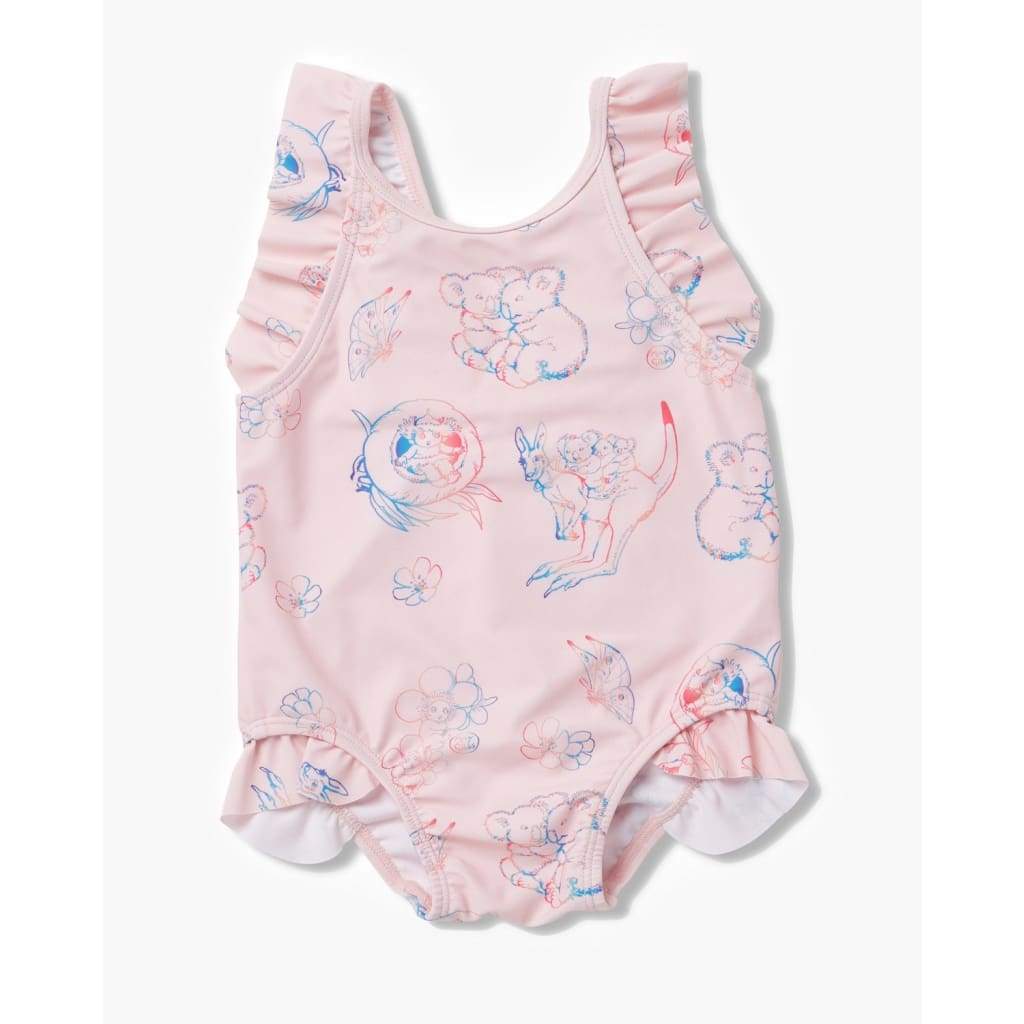 May Gibbs Posey Frill Bather - Pink Rainbows - Everyday&gt;Swimming&gt;Togs