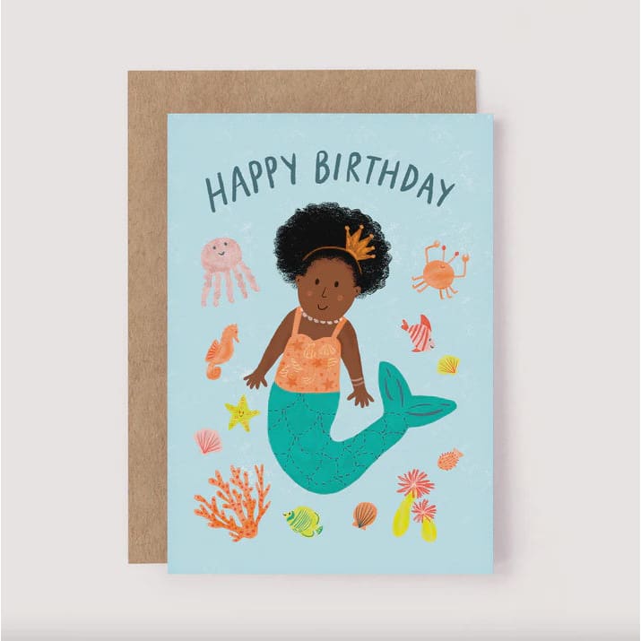 Mermaid Happy Birthday Card - Greeting Cards