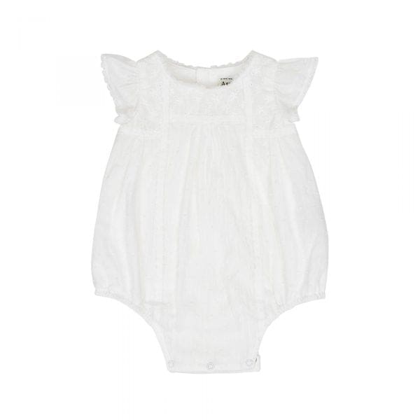 Milk White Delicate Playsuit - Girls Baby Clothing