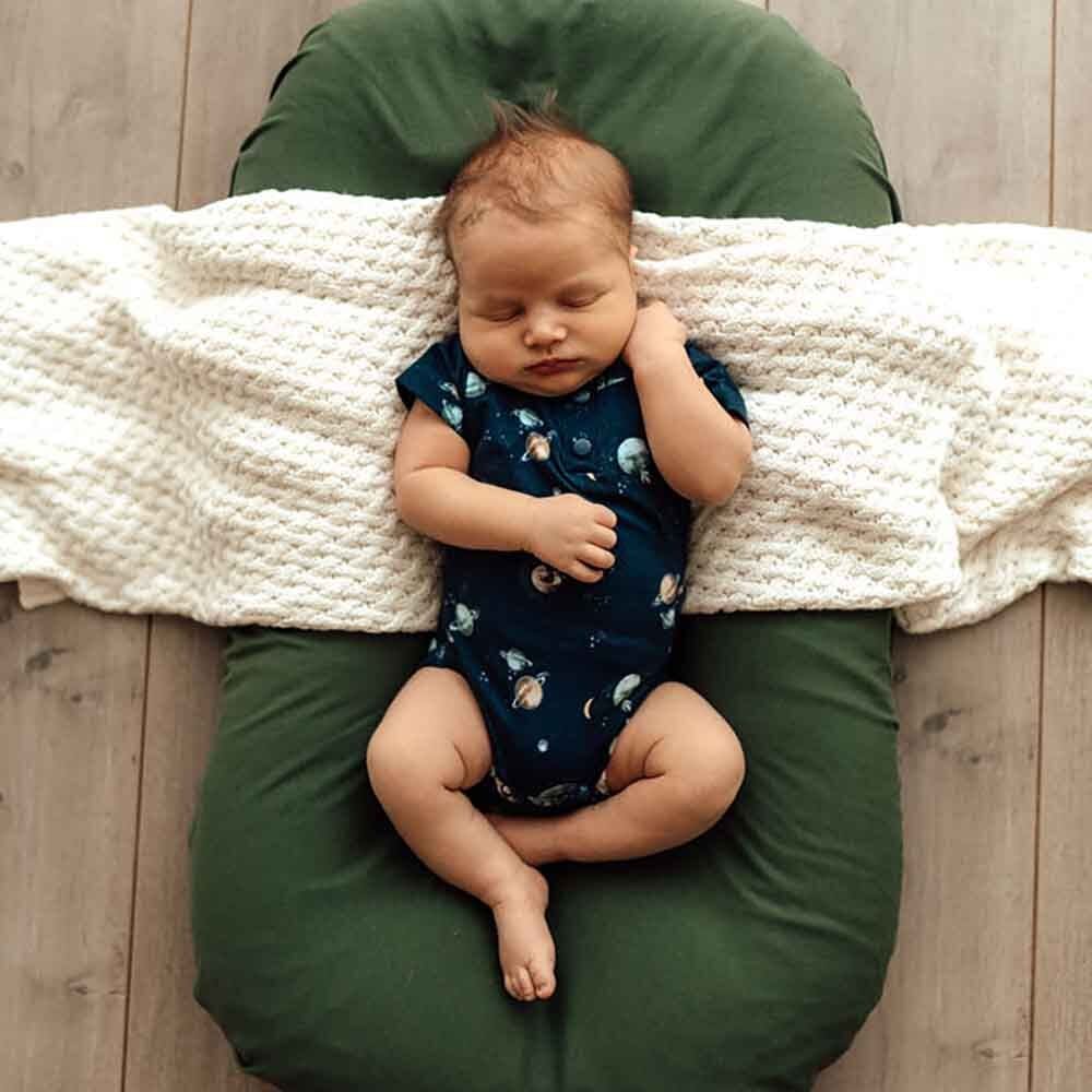 Milky Way Organic Short Sleeve Bodysuit - Boys Baby Clothing