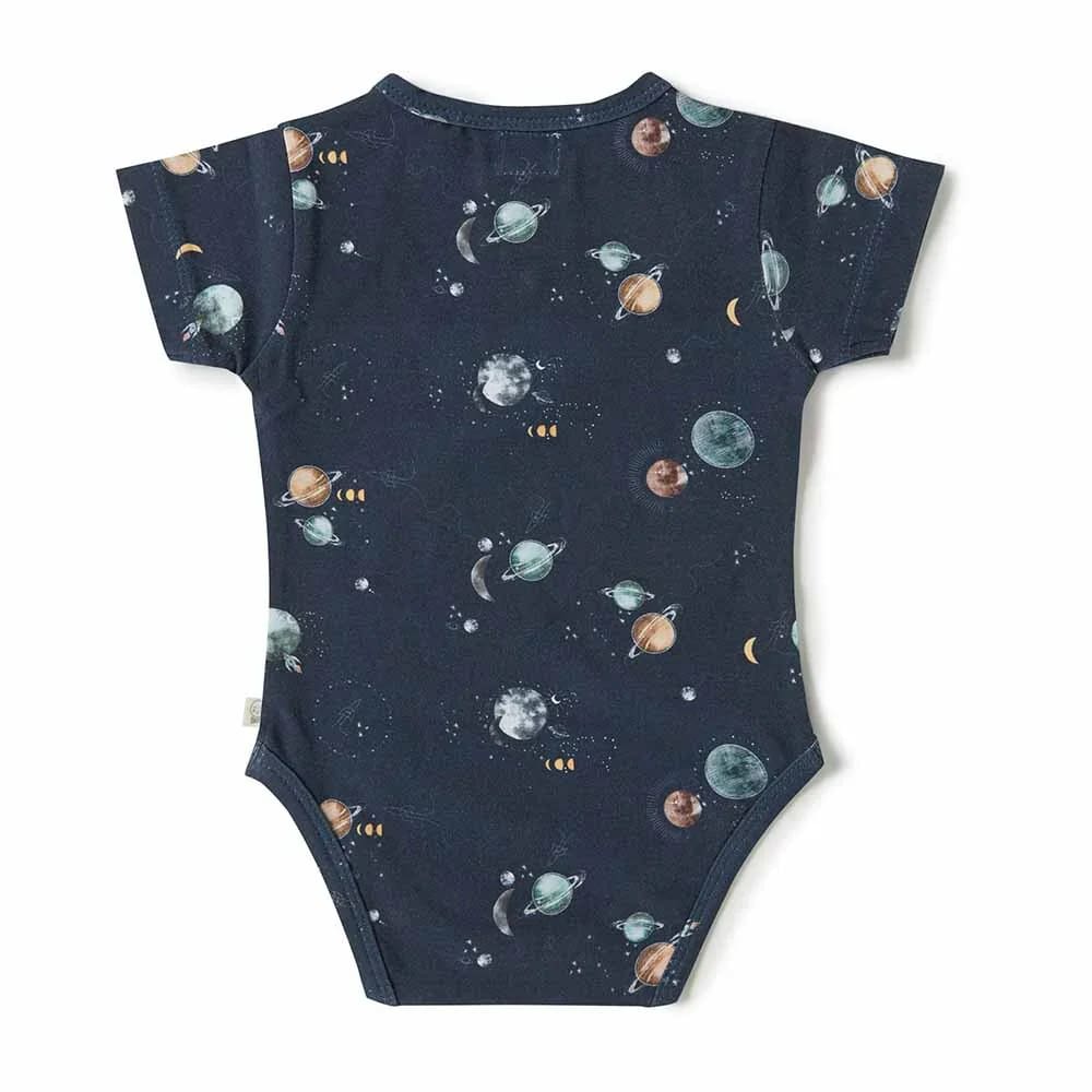 Milky Way Organic Short Sleeve Bodysuit - Boys Baby Clothing