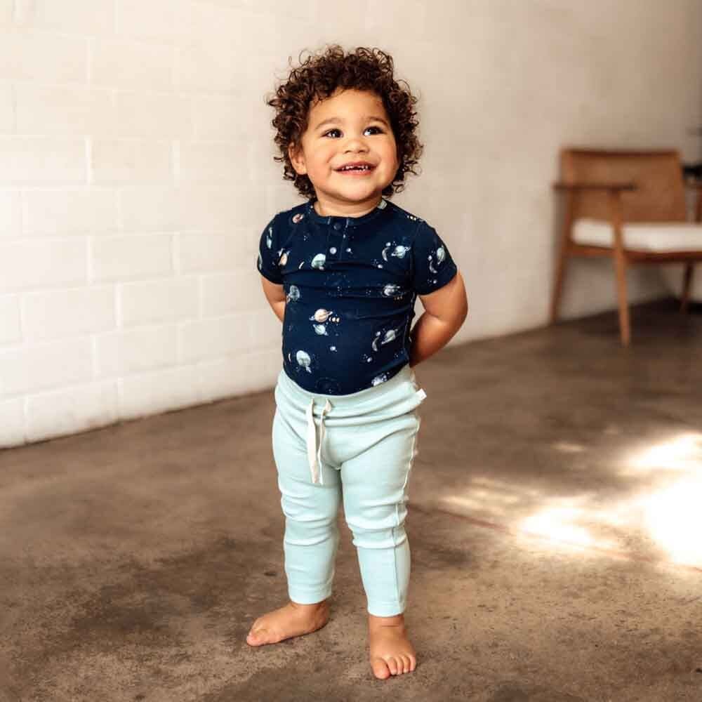 Milky Way Organic Short Sleeve Bodysuit - Boys Baby Clothing