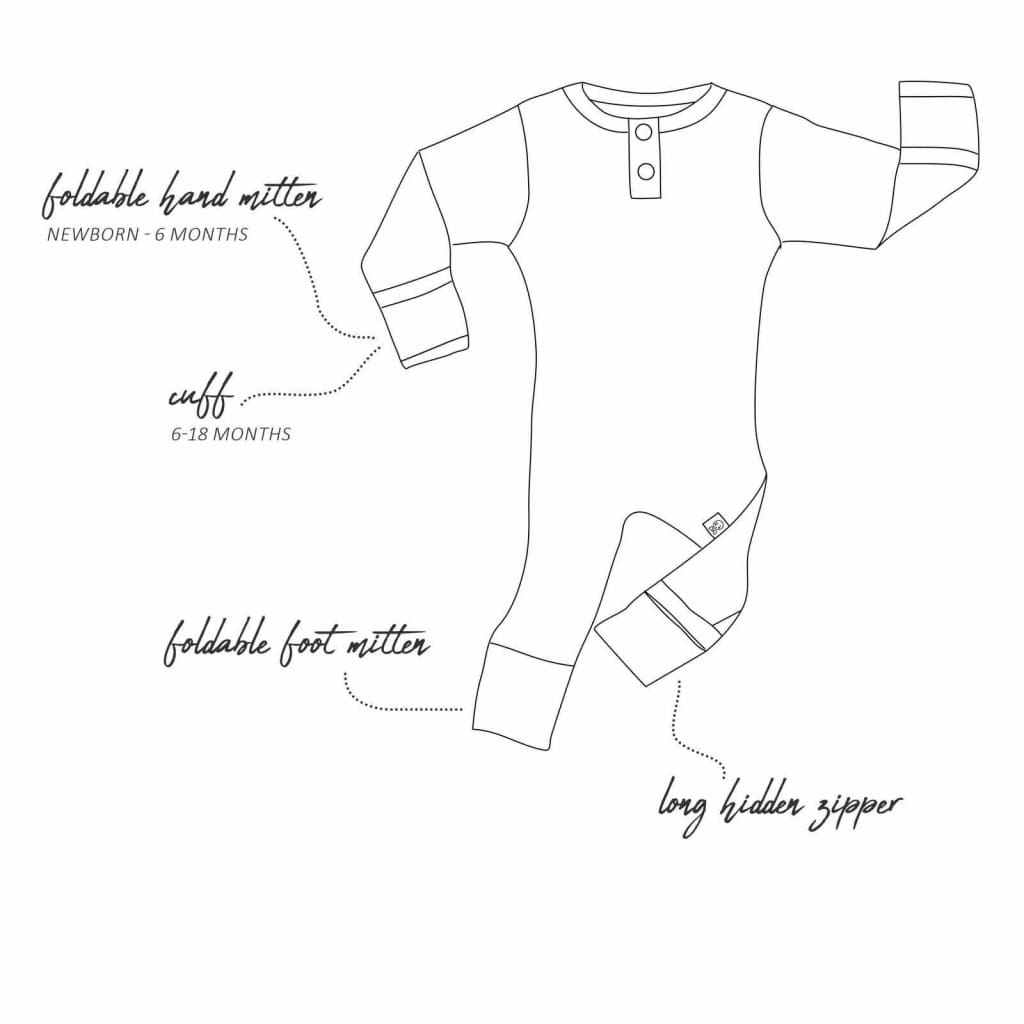 Moonlight Stripe Organic Growsuit - Boys Baby Clothing