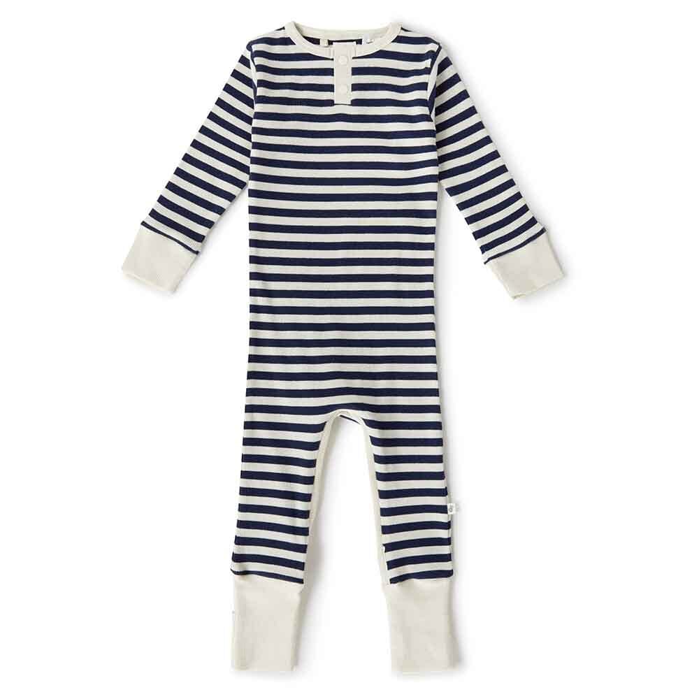 Moonlight Stripe Organic Growsuit - Boys Baby Clothing