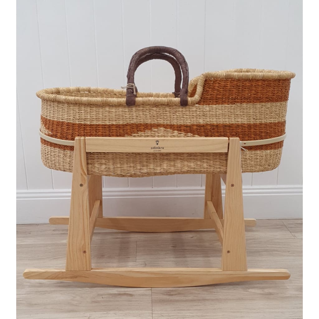 Moses Basket &amp; Rocking Stand Bundle - Tan Diamond - Moses Baskets