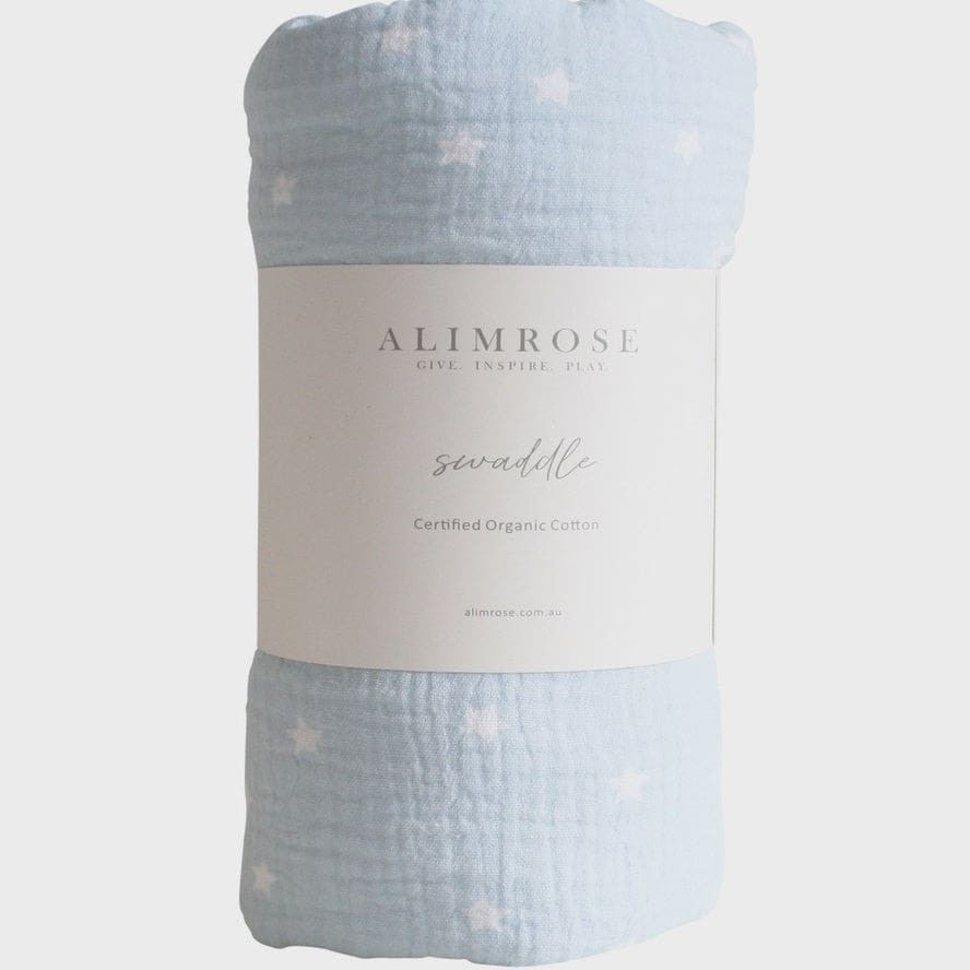 Muslin Swaddle Starry Night - Baby Blue - Muslins &amp; Swaddle Wraps