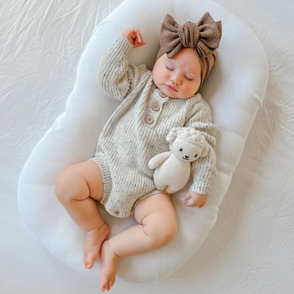 Natural Fleck Knit Romper - Baby Girl Clothing