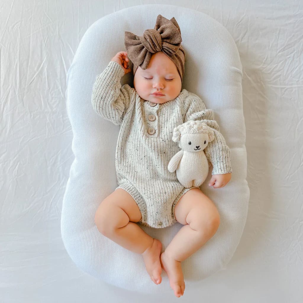 Natural Fleck Knit Romper - Baby Girl Clothing