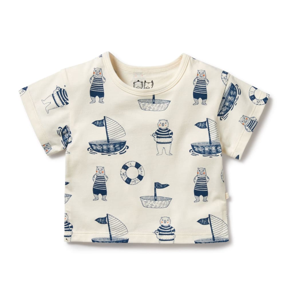 Nautical Bear Organic Tee - Baby Boy Clothing