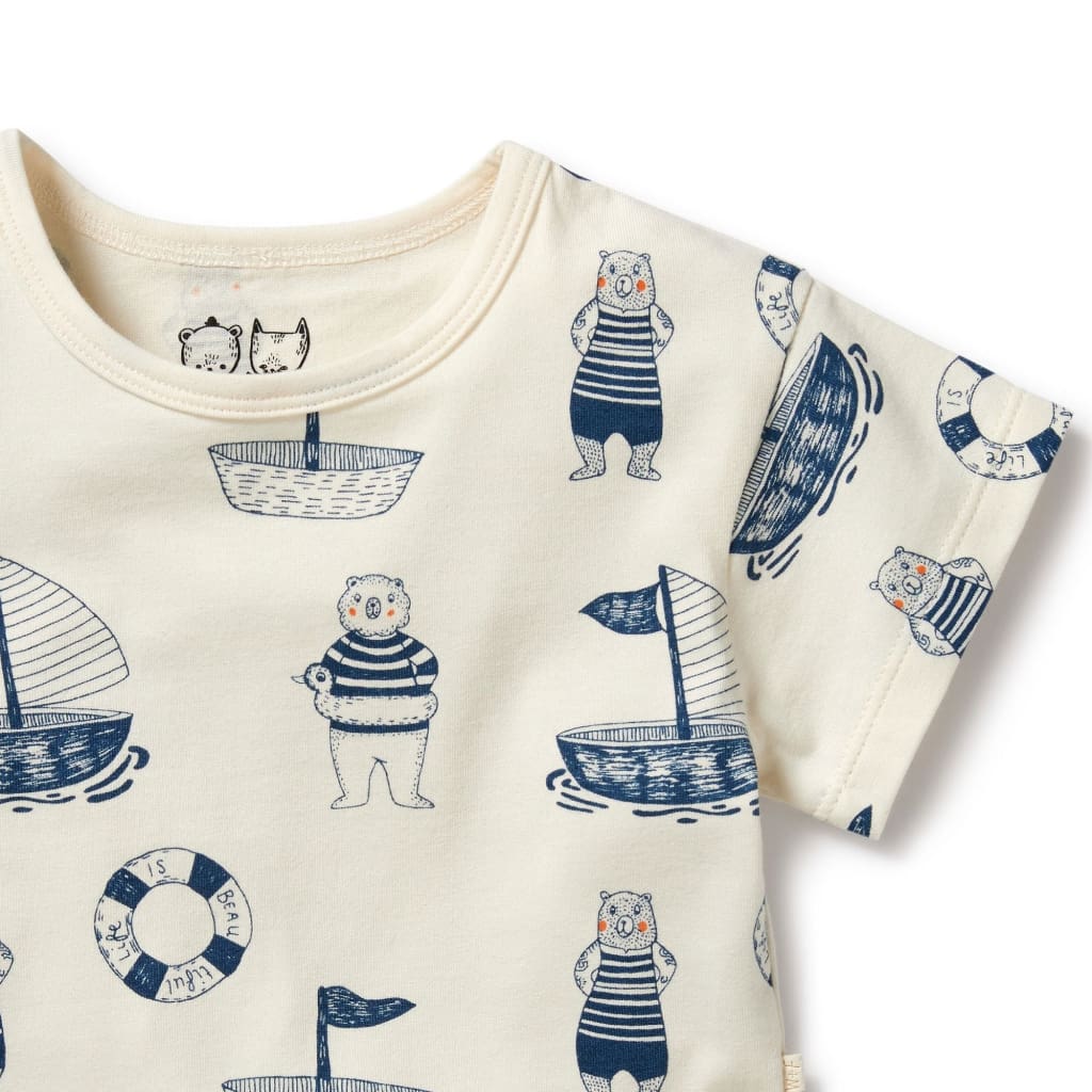 Nautical Bear Organic Tee - Baby Boy Clothing