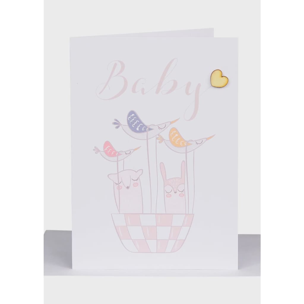 New Baby Gift Card – Scandi Animals &amp; Heart - Greeting Cards
