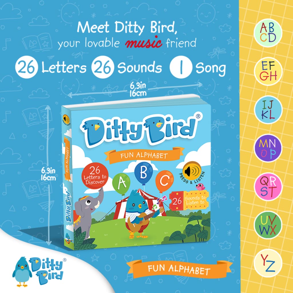 New | Fun Alphabet | ABC Song | Ditty Bird Baby Sound Book - All Books