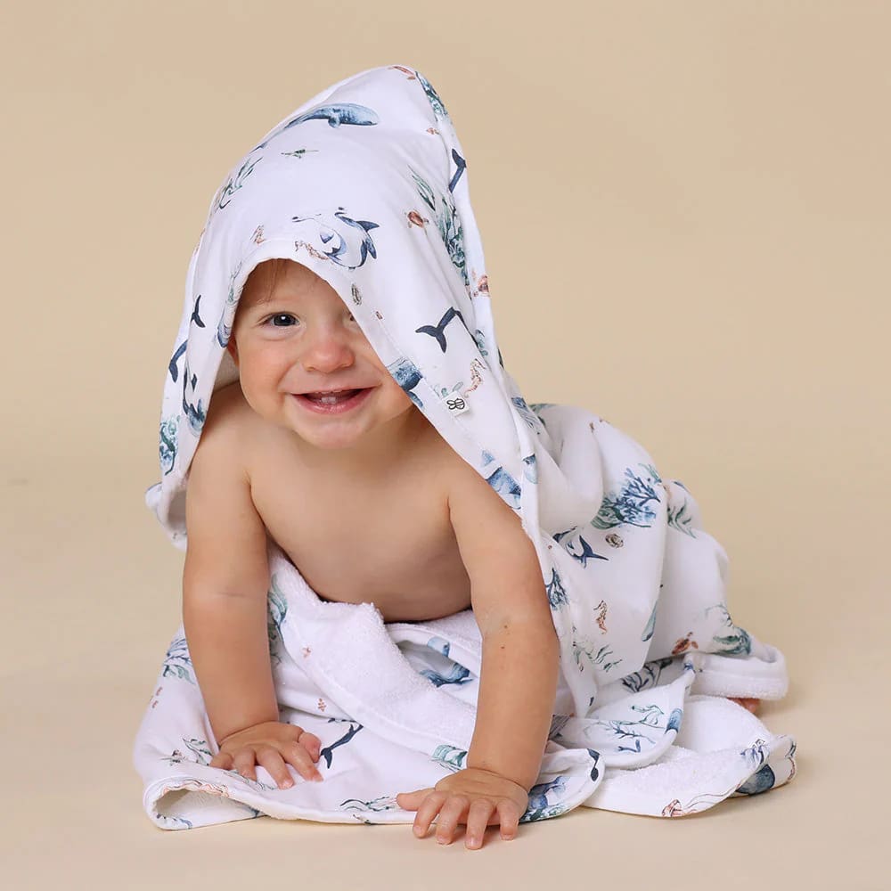 Ocean Organic Hooded Baby Towel - Hooded Towels