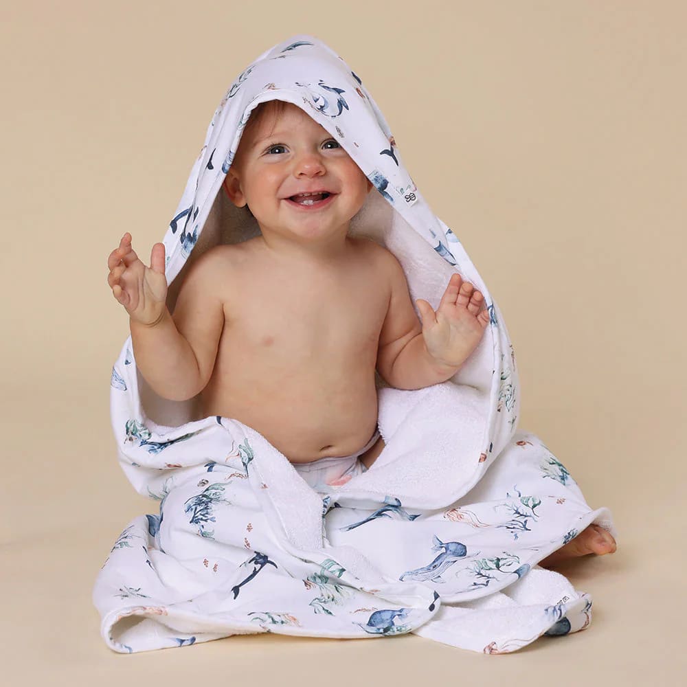 Ocean Organic Hooded Baby Towel - Hooded Towels