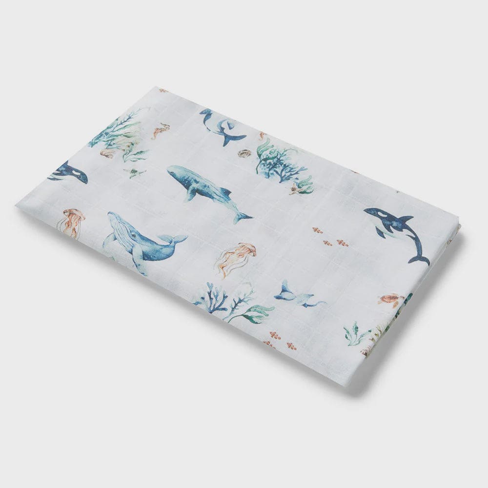 Ocean Organic Muslin Wrap - Muslins &amp; Swaddle Wraps