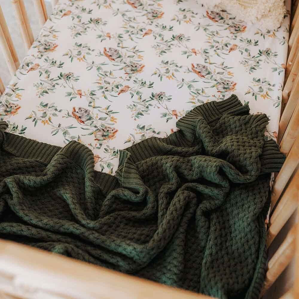 Olive - Diamond Knit Baby Blanket - Sleep&gt;Blankets